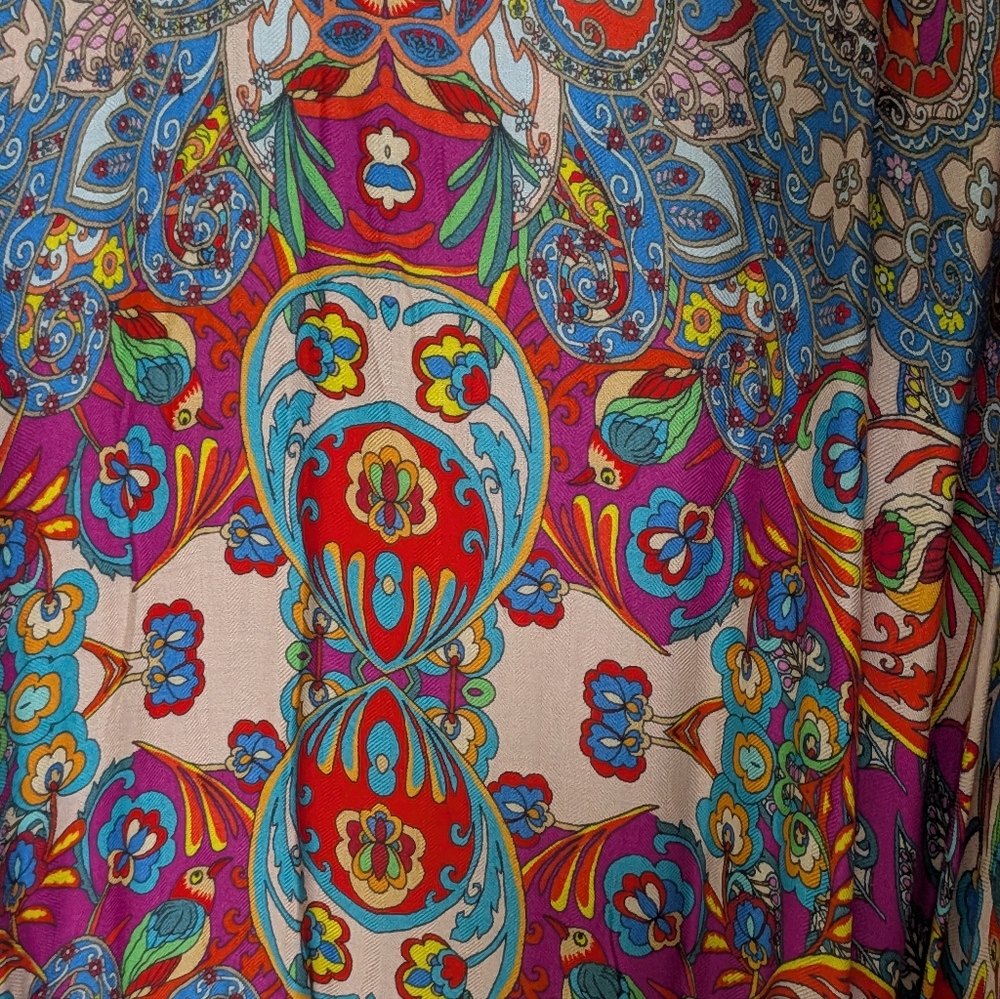 Multicolor Printed Long Kaftan Swim Coverup - Picture 7 of 7